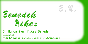 benedek mikes business card